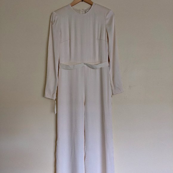 SemSem Long Silk White Jumpsuit